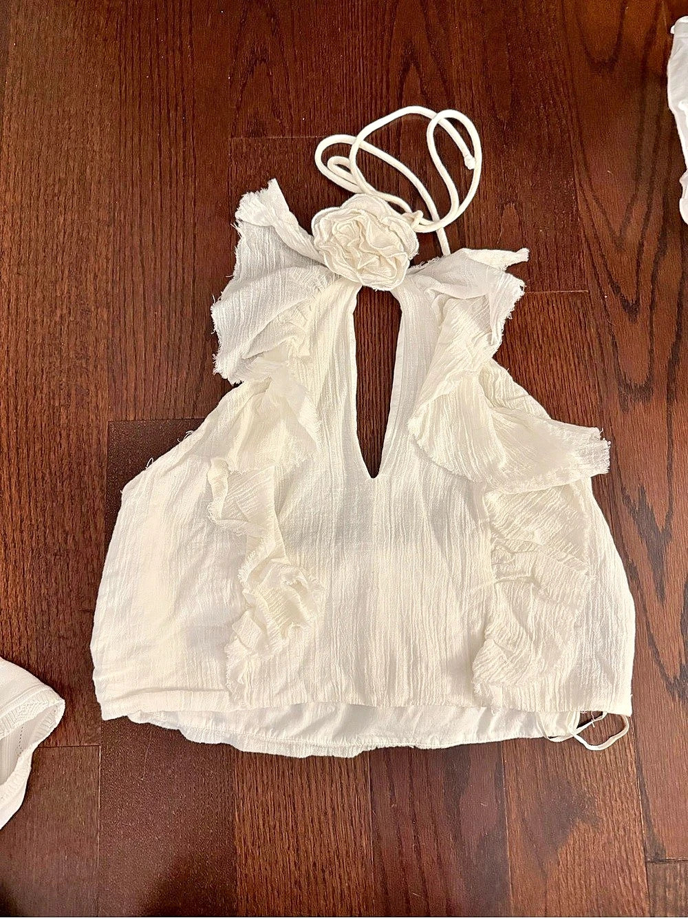 Zara White Halter Crop Top Like New